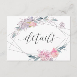 Invitación Detalles elegantes de boda floral geométrica en ac