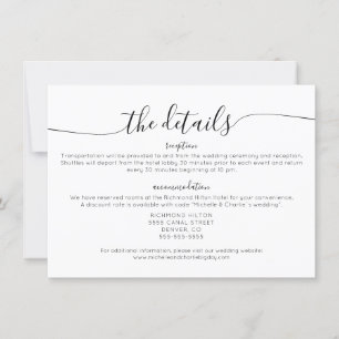 Invitación Detalles elegantes Minimalistas de Boda simple