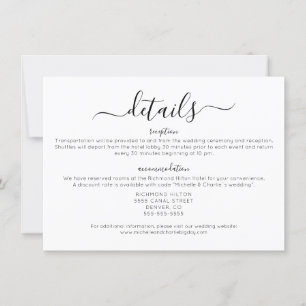 Invitación Detalles elegantes Minimalistas de Boda simple