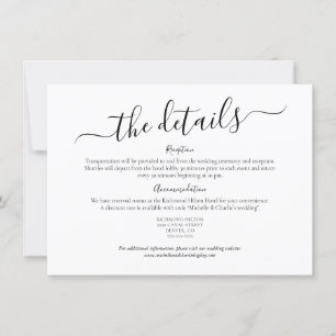 Invitación Detalles elegantes Minimalistas de Boda simple