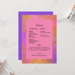 Invitación Detalles étnicos indios coloridos de boda