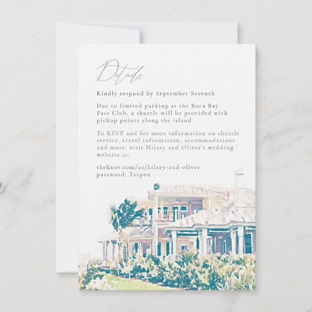 Invitación Detalles finales del fin de semana de Hilary y Oli (Anverso)