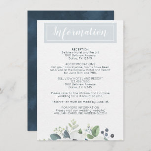 Invitación Detalles florales de la información de la boda de