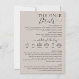 Invitación Detalles más finos de boda beige suave