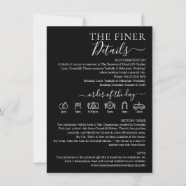 Invitación Detalles más finos de negro formal de boda