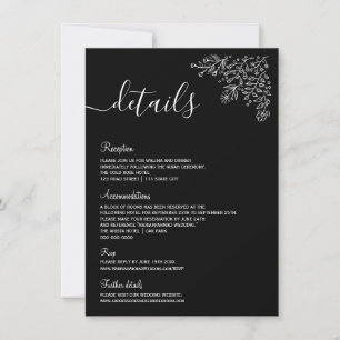Invitación Detalles mínimos del Nikah islámico floral blanco