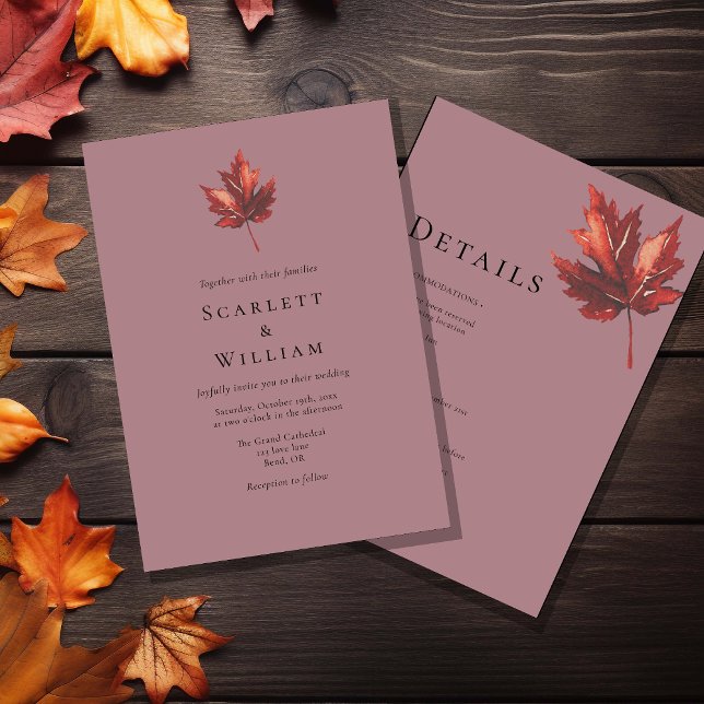 Invitación Detalles Mínimos Sencillos Del Boda De La Hoja De  (Subido por el creador)