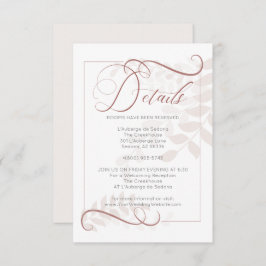 Invitación DETALLES | Mocha pálida caprichoso deja acento de 