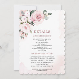 Invitación Detalles Modernos de Boda en Rosa Polvo y Gris