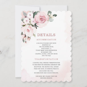 Invitación Detalles modernos de Rosa y Boda gris
