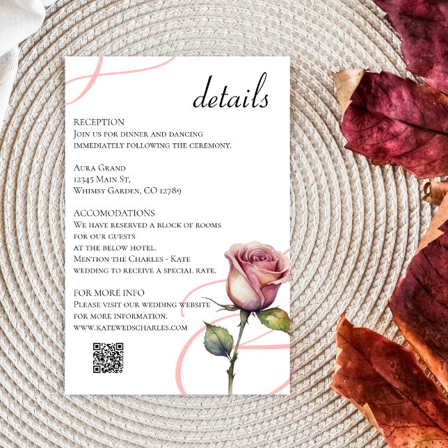 Invitación Detalles modernos del rosa  de boda de rubor (Subido por el creador)