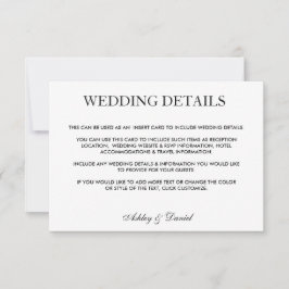 Invitación Detalles modernos y elegantes de Boda blanco y neg