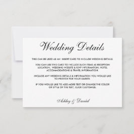 Invitación Detalles modernos y elegantes de Boda blanco y neg