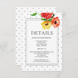 Invitación DETALLES | Rojo y amarillo spray floral