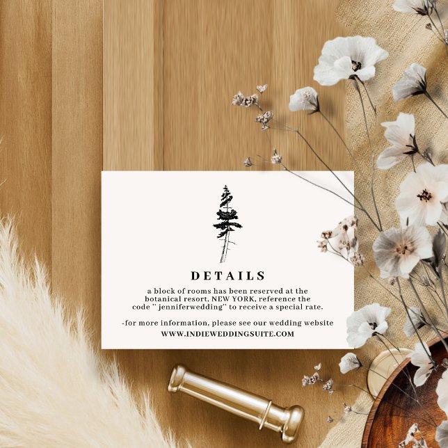 Invitación Detalles Rústicos Sencillos de Pino del Bosque (Subido por el creador)