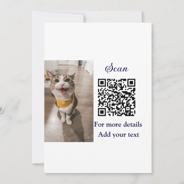 Invitación Detalles simples de nombres de animales Código QR  (Anverso)