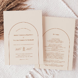 Invitación Detalles simples del Boho Arch Boda de marfil y