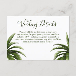 Invitación Detalles tropicales de la boda del verde de la