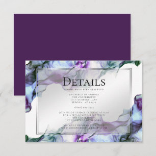 Invitación Detalles Verde azulados de la Pluma del marco plat