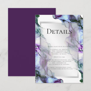 Invitación Detalles Verde azulados de la Pluma del marco plat