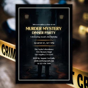 Invitación Detective Asesinato Misterio Fiesta Cumpleaños