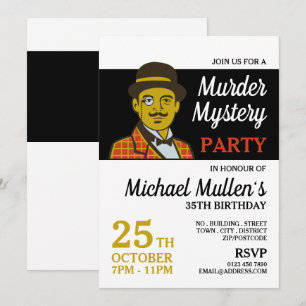 Invitación Detective clásico, fiesta de cumpleaños del mister