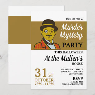 Invitación Detective clásico, fiesta de Halloween de misterio