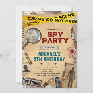 Invitación Detective Mystery Birthday Invitation