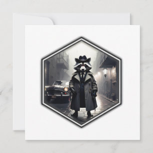 Invitación Detective privado mapache Roscoe