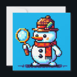 Invitación Detective Snowman: Misterio de invierno de 8 bits<br><div class="desc">Desenreda los secretos de la temporada navideña con este exclusivo diseño de detectives de muñecos de nieve de 8 bits. ¡Una mezcla perfecta de misterio y espíritu festivo!</div>