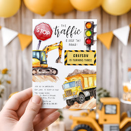 Invitación Detención de Construcción | Fiesta de Cumpleaños P