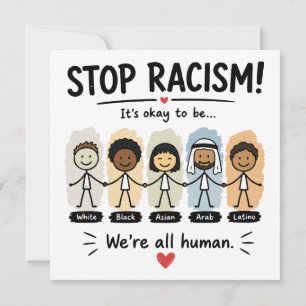 Invitación Detener el racismo somos todos humanos