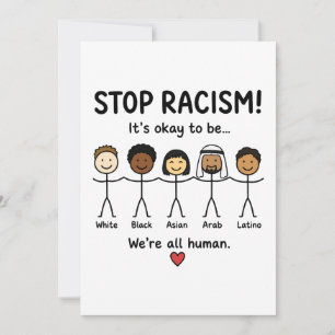 Invitación Detener el racismo somos todos humanos