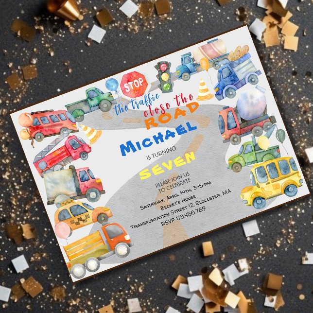 Invitación Detener el tráfico cerrar los coches de carretera  (Subido por el creador)