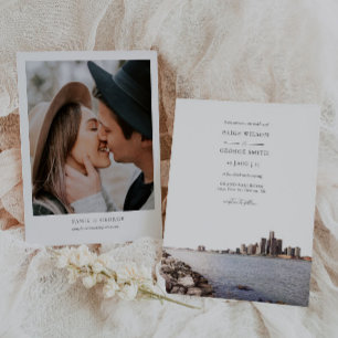 Invitación Detroit Michigan Watercolor Wedding Invitation