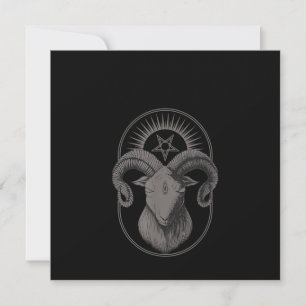 Invitación Devil Goat Pentagram Baphomet Satan Occult Satanic