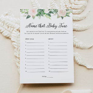 Invitación DEVON Floral Name That Baby Tune Baby Shower Game