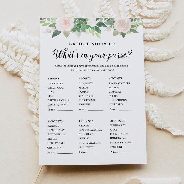 Invitación DEVON Green What's In Your Purse Shower Game (Subido por el creador)