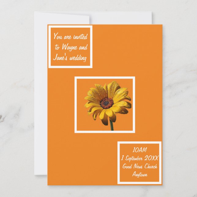 Invitación Dew Drops Daisy Boda (Anverso)