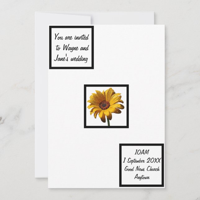 Invitación Dew Drops Daisy Boda (Anverso)