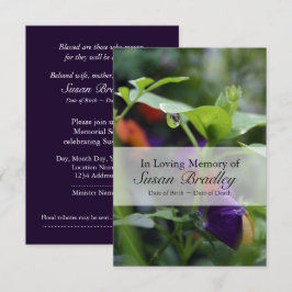 Invitación Dewdrop Pansy Celebration of Life Invitation