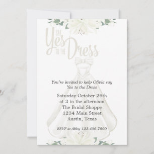 Invitación Di Sí A La Novia De Vestir