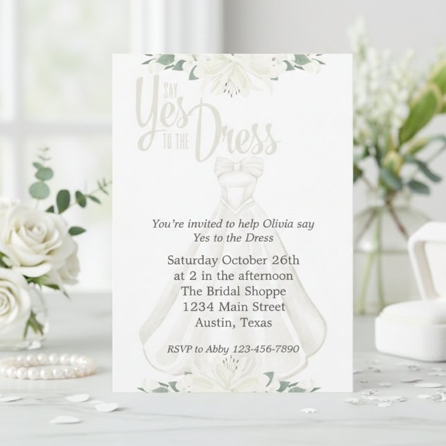 Invitación Di Sí A La Novia De Vestir (Say Yes To The Dress Bridal Invitation)
