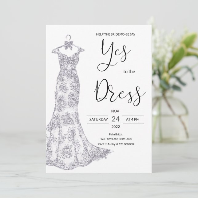 Invitación Di Sí Al Vestido (Anverso de pie)