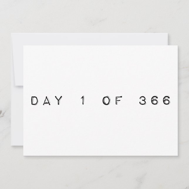 Invitación día 1 de 366 AÑO DE FELIZ (Anverso)