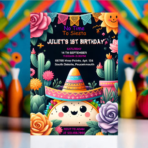 Invitación día cactus lindo uno taco primera fiesta 1er cumpl