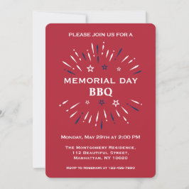 Invitación Día conmemorativo de la barbacoa del Día de los fu