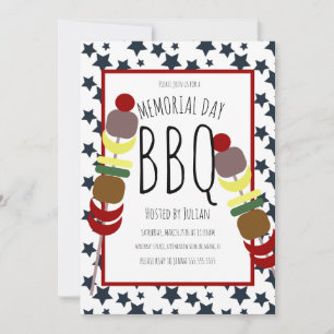 Invitación Día Conmemorativo de la parrillada de picnic BBQ