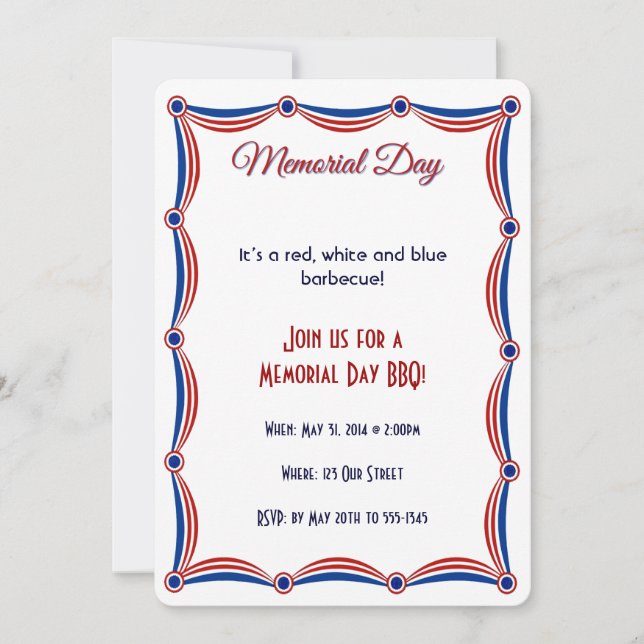 Invitación Día conmemorativo de los amarres blancos y azules (Anverso)