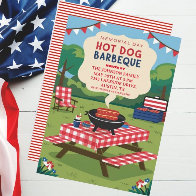 Invitación Día conmemorativo Fiesta de la barbacoa de perro c (Subido por el creador)